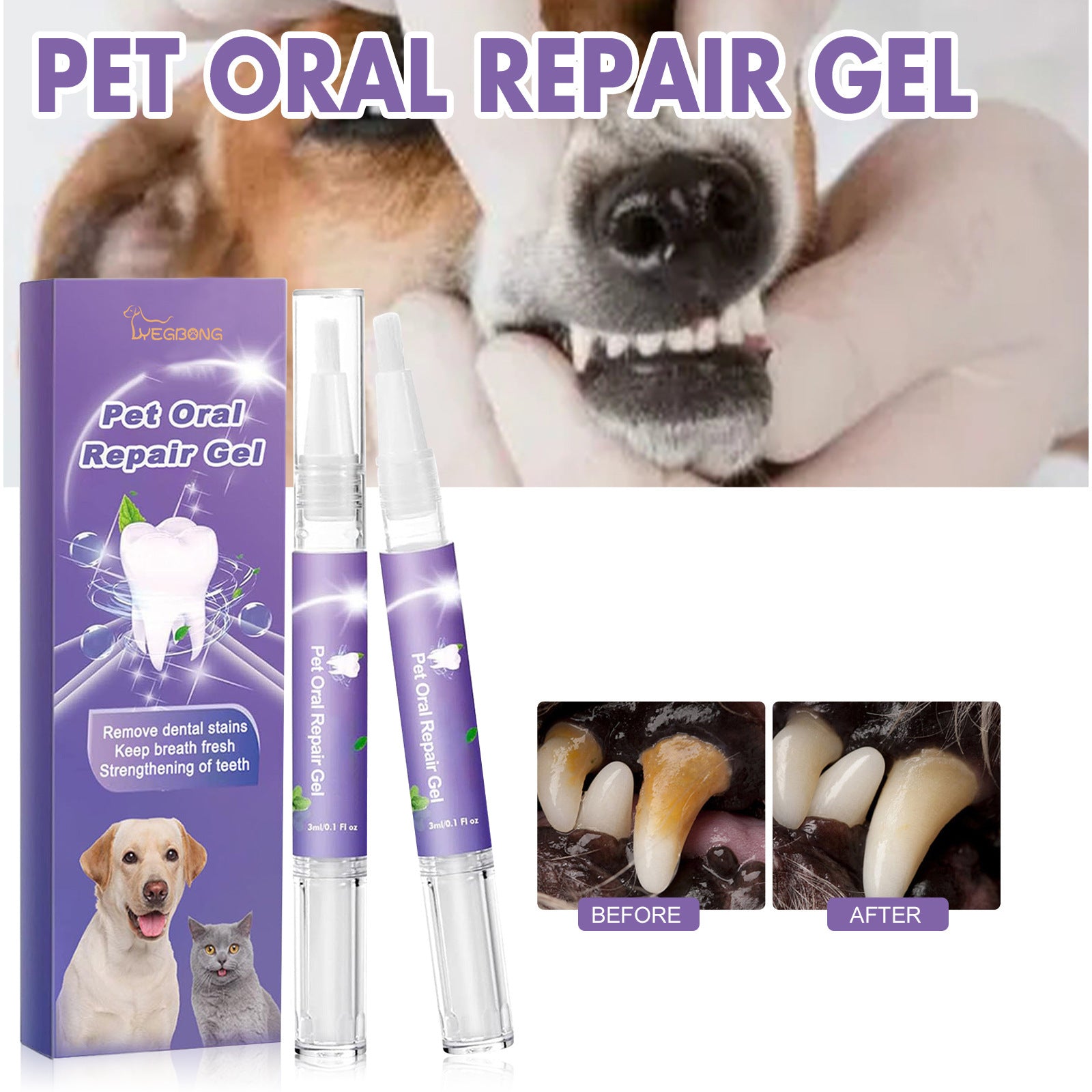 GlowSmile™ Repair Gel | Pet Dental Care & Gum Cleaner